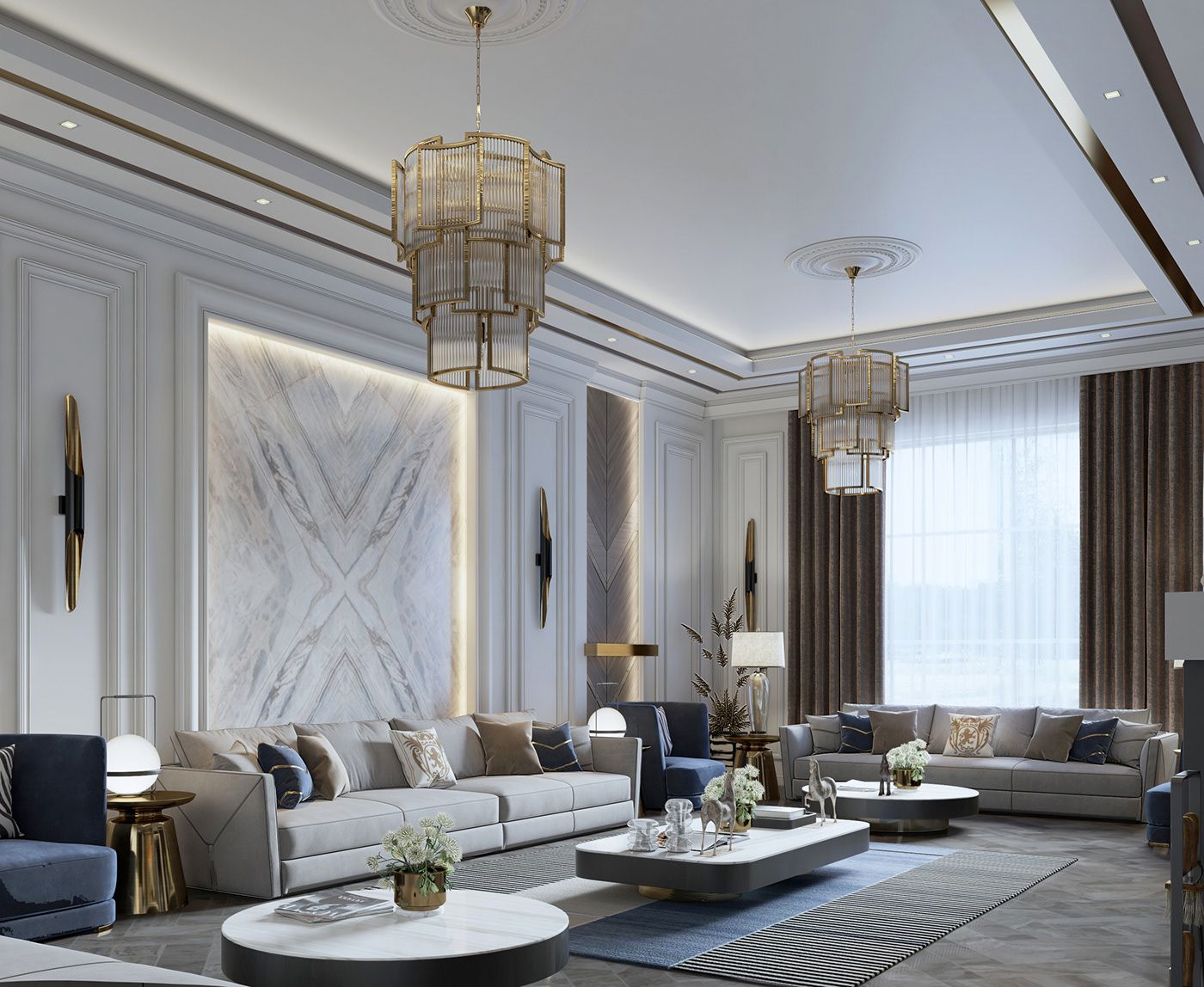 دکوراسیون داخلی ویلا به سبک نئوکلاسیک